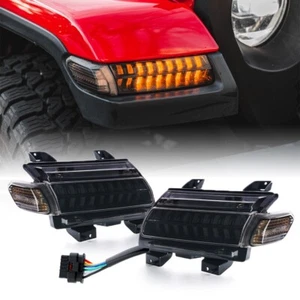 LED Fender Lights Kit Sequential DRL Turn Signal for 2018-2023 Jeep Wrangler JL - Picture 1 of 7