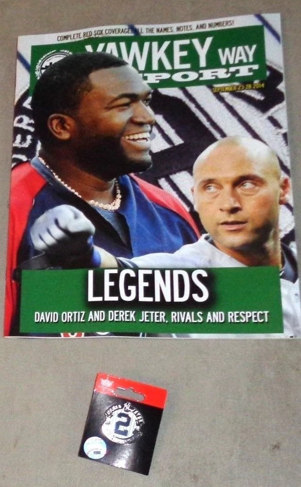 Fenway Park New York Yankees Derek Jeter Final Game Pin Program Lot of 2 Items - Image 1 of 1