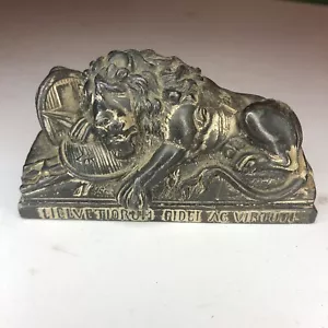 Figura Monumento Vintage Metal León de Lucerna Helvetiorum Fidei Ac Virtuti - Imagen 1 de 6