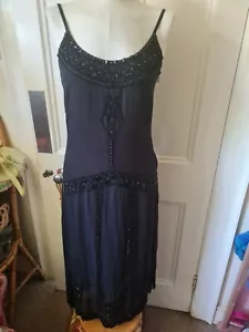 Beautiful Ladies M+S Ltd Ed Black Beaded Evening Dress Still With Tags size 10 - Picture 1 of 12