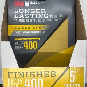 100 Stück - 3M Sandstrahler Pro langlebiges rutschfester Griff 400er Körnung Schleifpapier - Bild 1 von 5