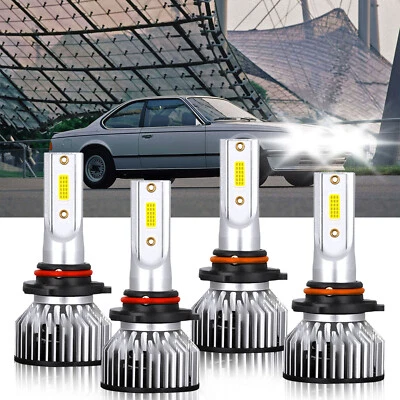 4X 9005+9006 LED Faros Bombillas Alta Baja Kit Combo Para BMW L6 1987-1987 Foto 1 de 4