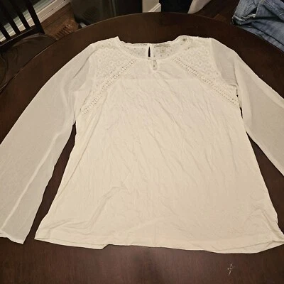 Dana Buchman легкий Белоснежная туника полупрозрачные рукава размер большой новый с Ярлыками новый - Изображение 1 из 4