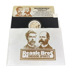 Beagle Bros Macroworks Apple II Randy Brandt ProDOS 1986 Floppy Disk Brothers  - Picture 1 of 3
