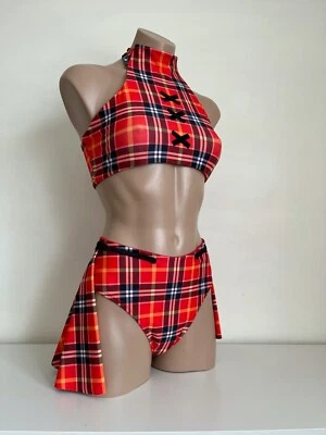 Schminke 👛 Falda polo tartán despistado a cuadros usar halter de baile top cintura alta   Foto 1 de 4