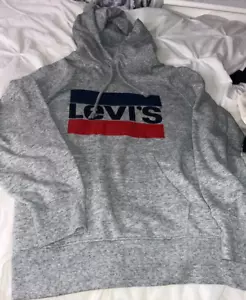 Levis Strauss & Co Women Hoodie Casual Leisure Grey Cotton Pullover size XS UK6 - Picture 1 of 3