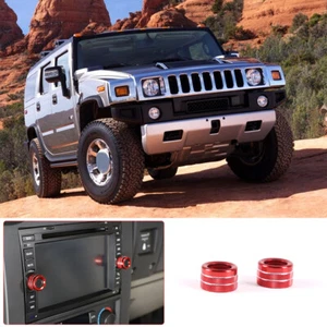 Volume Media Adjustment Button Decorative Ring For Hummer H2 03-07 Aluminum  Red - Imagen 1 de 11