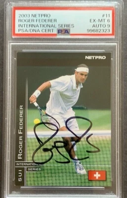 Roger Federer Tennis Legend Autographed ROOKIE 2003 NetPro #11 Signed Card PSA - Image 1 of 4