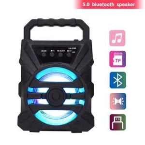 Karaoke Wireless Bluetooth Speaker LED Light Dual Speakers 500mAh Super - Picture 1 of 6