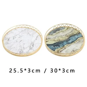 Desktop Organizer Tray Cupcake Plates Marble Texture Tray - Picture 1 of 27