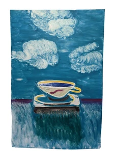 Lena Moross Morning Cup Monotype Print 1/1 Edition RARE One Of A Kind - Picture 1 of 13
