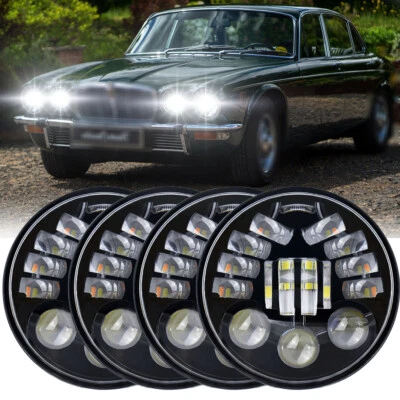 4 PIEZAS 5-3/4"/5.75" LED Faros Alto/Bajo DRL INTERMITENTE para Jaguar XJ6 XJS XJ12 Foto 1 de 4