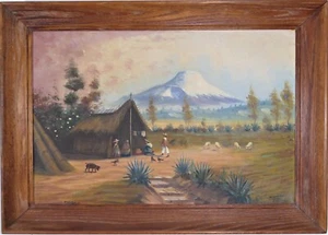 Pintura de paisaje sudamericana Ecuador óleo sobre lienzo - Artista listado años 50 - Imagen 1 de 10