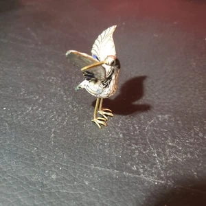 Estatuillas de pájaro esmaltado Cloisonne miniatura de colección grulla de pie alada cigüeña - Imagen 1 de 6