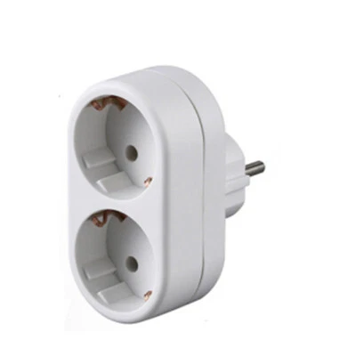 Doppelstecker Mehrfachstecker Vertikal Duo Stecker 2-fach Multistecker Weiß - Bild 1 von 4