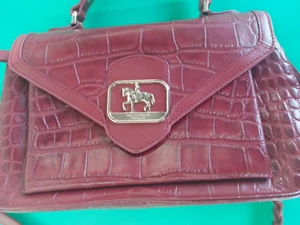 Paul Costelloe Dressage Bag Croc Embossed In Burgundy Red BB9B4 - Picture 1 of 17
