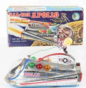 Rare BATTERY OPERATED USA NASA APOLLO with Floating Astronaut - WORKS - MIB - Picture 1 of 23