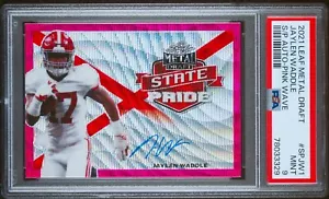 2021 Leaf Metal Draft Jaylen Waddle Signed Auto RC Card Alabama #3/10 PSA 9 MINT - Picture 1 of 4