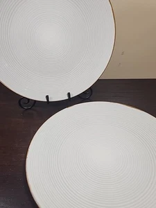 Thomas O'Brien Vintage Modern Off White Set of 2 Dinner Plates 10 1/4" - Picture 1 of 5