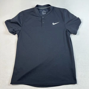 Polo de cancha Nike para hombre mediano negro Dri-Fit Advantage hoja de tenis collar AQ7732 - Imagen 1 de 9