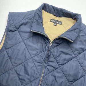 J Crew Walker Vest Mens Large Full Zip Quilted Puffer Pockets Blue - Picture 1 of 10