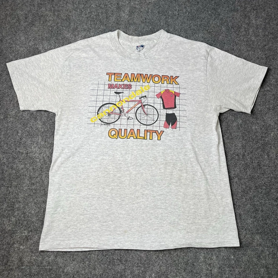 Vtg Cannondale Bicycle Biking T-shirt Mens L Single Stitch Tee Heather Gray - Image 1 of 4