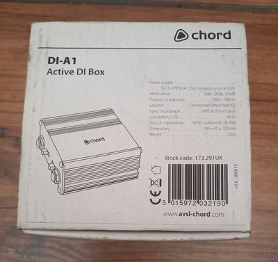 BOXED Chord Active DI Box DI-A1 Direct Injection 173.291UK - Image 1 of 4