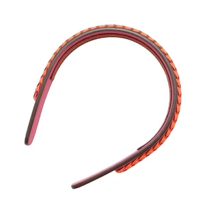 HERMES Glenda Headband Sellier Headband Swift Leather Rose Mexico/Orange Min... - Picture 1 of 11