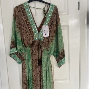 Kimono Sleeve Midi Dress Size 14 - Picture 1 of 11