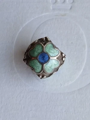 Original  Pandora Element, Charm, retired, Blume blau, Emaille  - Bild 1 von 4