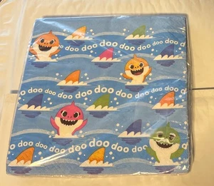 Unique Baby Shark Paper Lunch Napkins - 16 Piece Pink Fong Doo Doo Doo Doo Doo - Picture 1 of 2