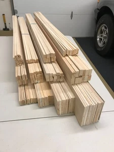 Lot "C" Big Lot of Balsa Sheets and Sticks-R/C Model Airplane Build/Crafts NICE  - Picture 1 of 16