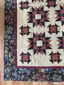 Churn Dash Pattern Quilt 74x62” Hand Stitched Mix Of Colorful Fabrics Reversible - Picture 1 of 9