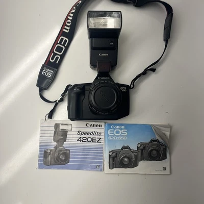 Canon EOS 650 35mm FILM SLR Analog camera  w/ EF 35-70mm + Speedlite 420EZ Flash - Image 1 of 4