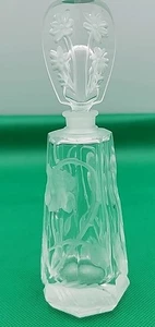 Botella de perfume vintage cortada a mano por Irving W. arroz con tapón #18B - Imagen 1 de 8