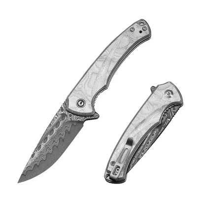 CIVIVI Voidflare Damascus Aluminum Foil G10 EDC-Taschenmesser Damast 01WE1620DAM - Bild 1 von 4