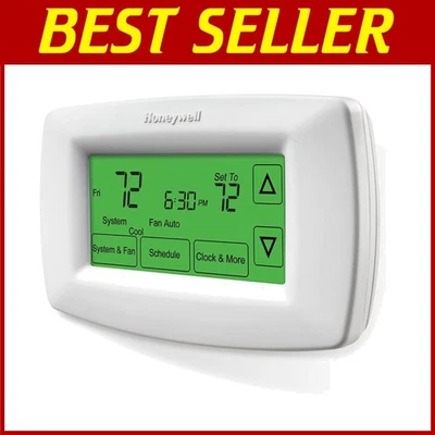 Touchscreen Thermostat, White, 7-Day Programmable - Image 1 of 3