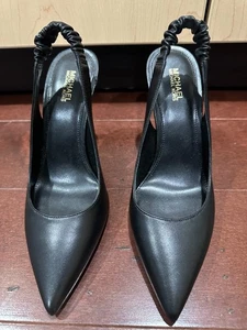 MICHAEL KORS ANKLE STRAP PUMPS BLACK LEATHER WOMEN SIZE 7 GREAT COND BEST PRICE! - Picture 1 of 8