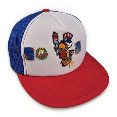 1984 LA Olympic Games McDonalds Sam The Eagle w/ 3 VTG McD's Pins NEW - Image 1 of 4