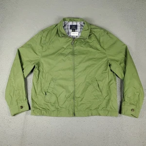 Chaqueta cortavientos Brooks Brothers para hombre grande verde forrada a cuadros cremallera completa manchada - Imagen 1 de 13