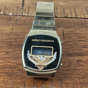 Vintage Harley Davidson Digitaluhr goldfarben für Teile oder Reparatur - ungetestet  - Bild 1 von 7