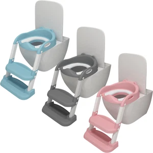 NEW Potty Trainer Toilet Seat Chair Kids Toddler With Ladder Step Up Training AU - Picture 1 of 16