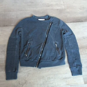 Abercrombie & Fitch Women's Gray Cropped Moto Style Jacket Biker Size XS - Picture 1 of 6