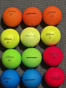 1 Dozen Quality Used Titleist Golf Balls In A Varierty Of Colors.   - Picture 1 of 5