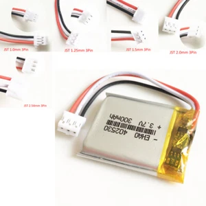 Batería de polímero Lipo Li 3,7v 402530 300 mAh JST 3 pines 1,0 1,25 1,5 2,0 2,54 enchufe - Imagen 1 de 11
