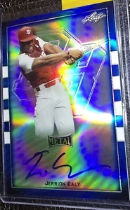 2022 Leaf Flash Metalized Sparkles Blue #BA-JE1 Jerrion Ealy RC Rookie AUTO 7/39 - Picture 1 of 7