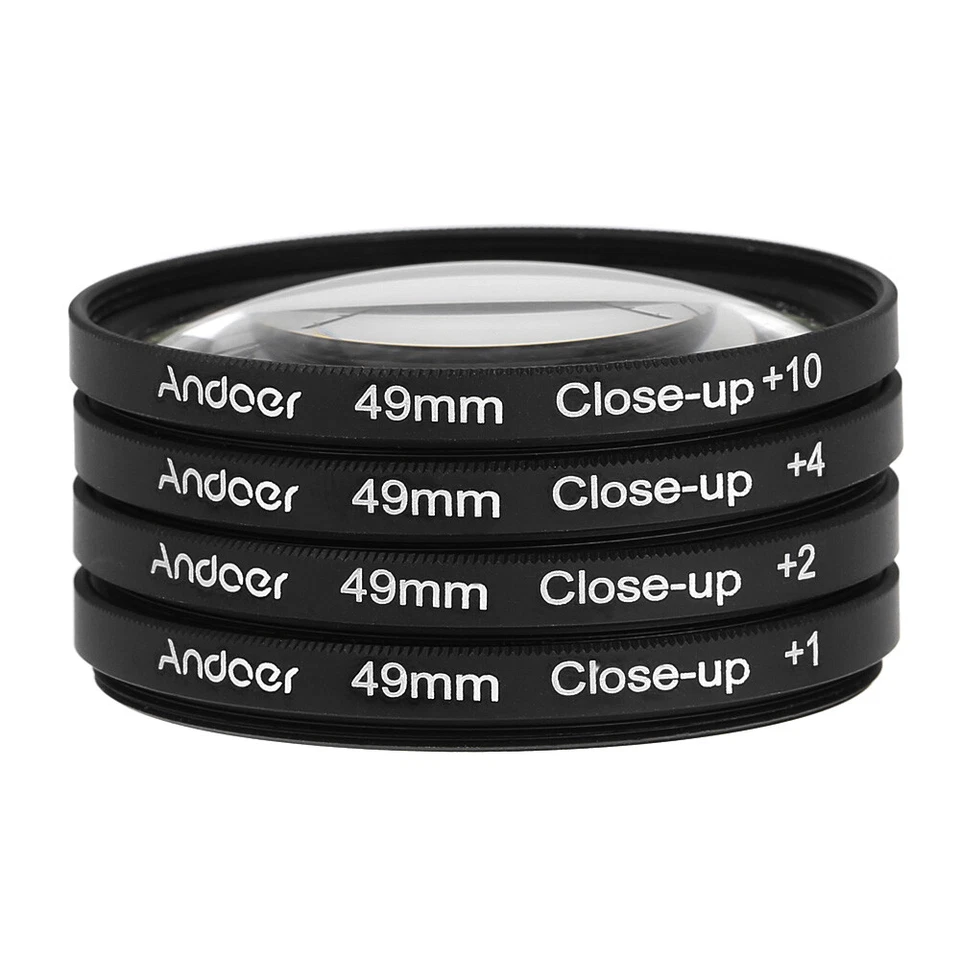  49mm Macro Close- Filter Set+1+2+4+10+Pouch for Nikon   Q0K6 - Image 1 of 4