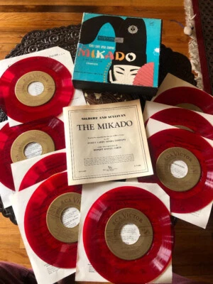 The Mikado 45 RPM 7” Records X 10 Gilbert & Sullivan  D'oyly Opera Unused w Info - Image 1 of 4