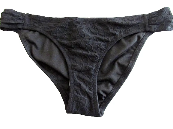 Parte inferior de bikini Jessica Simpson talla L negra texturizada Foto 1 de 4