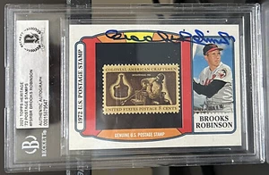 2021 Topps Heritage ’72 Postage Stamps Brooks Robinson SIGNED #PSRBR 40/50 - Picture 1 of 2